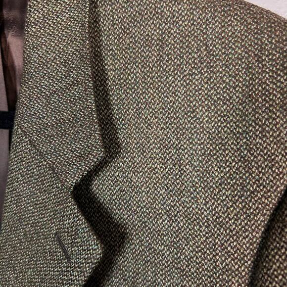 Brooks Brothers sport coat Men's 47 R tweed preppy brown green wool EXCELLENT - Picture 3 of 12